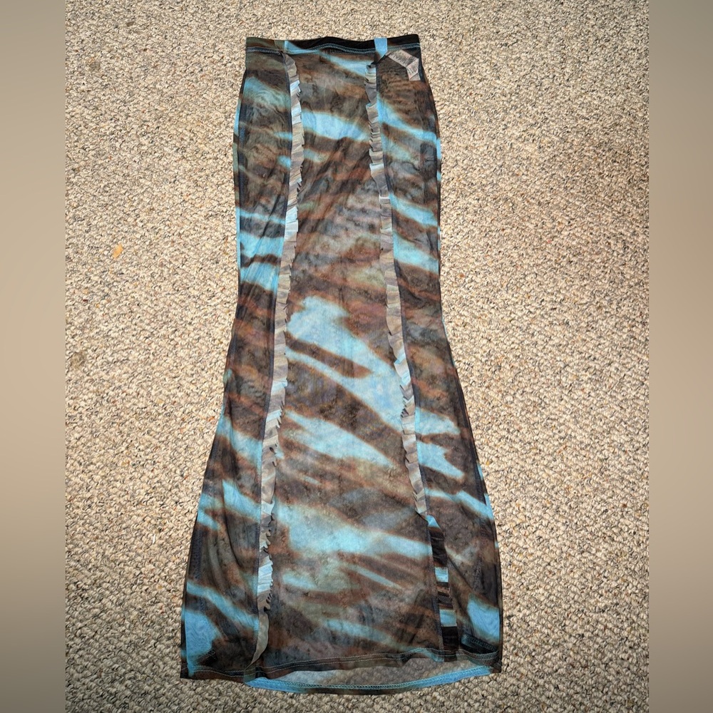 PrettyLittleThing Blue and Brown Skirt Set